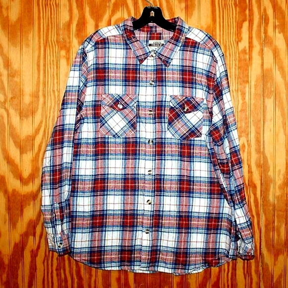 Open Trails Plaid Flannel Shirt - Mens XL - Cotton Blend - Picture 5 of 7